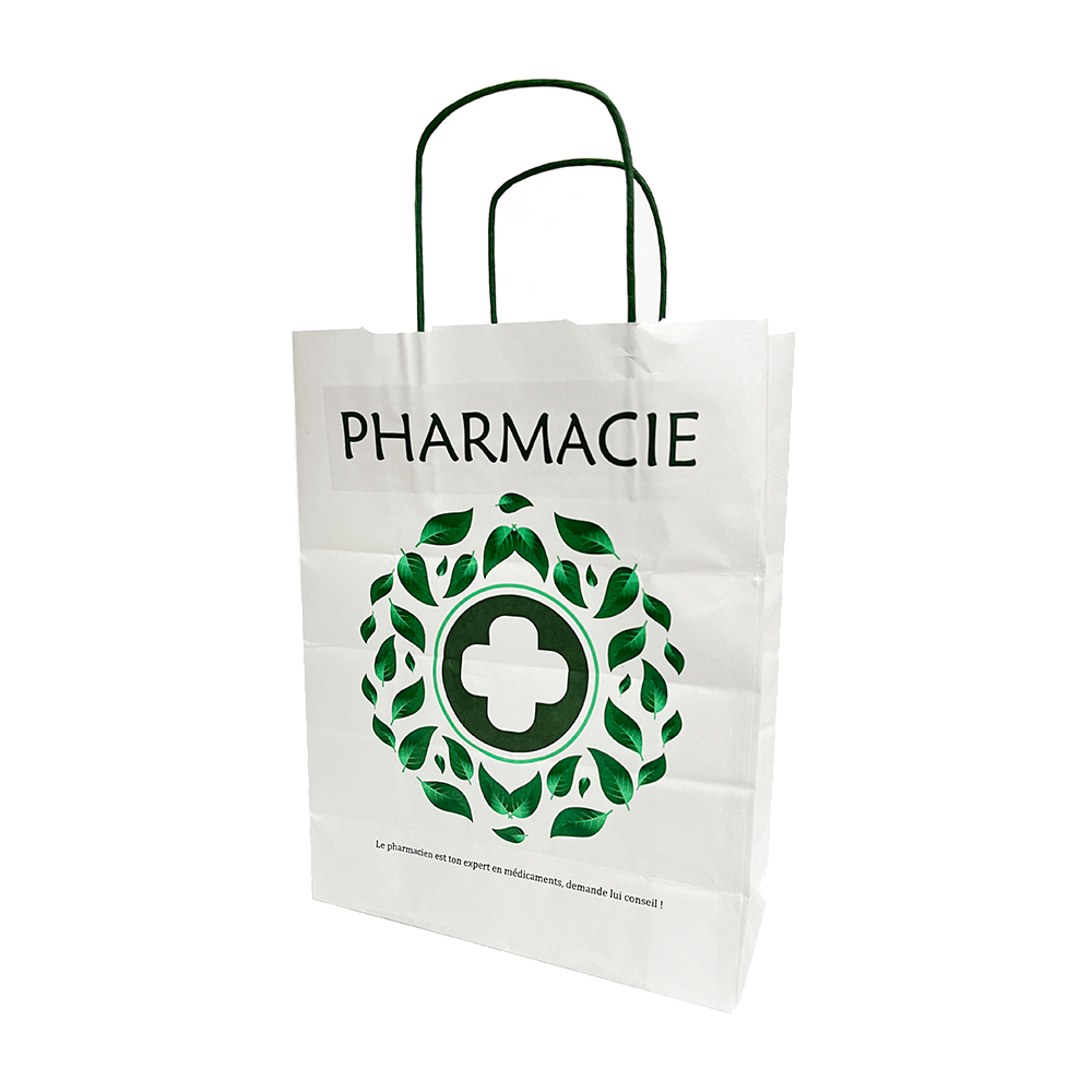 Sacs de Pharmacie en Papier 24+11×32 cm | Paquet 175 unités