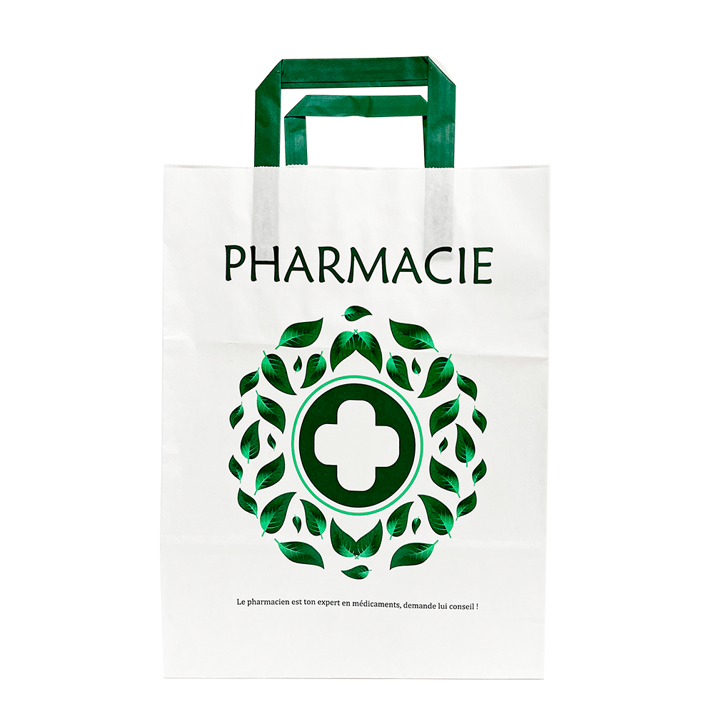 Sacs de Pharmacie en Papier 25+9×34 cm | Paquet 175 unités