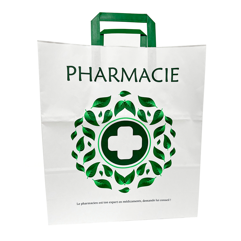 Sacs de Pharmacie en Papier 32+12×37 cm | Paquet 125 unités