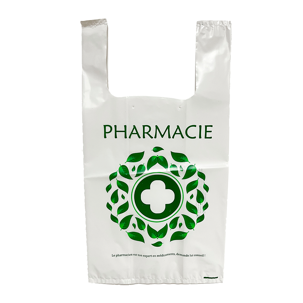 Sacs en Plastique Recyclé pour Pharmacie 40/26×50 |  Paquet 100 unités