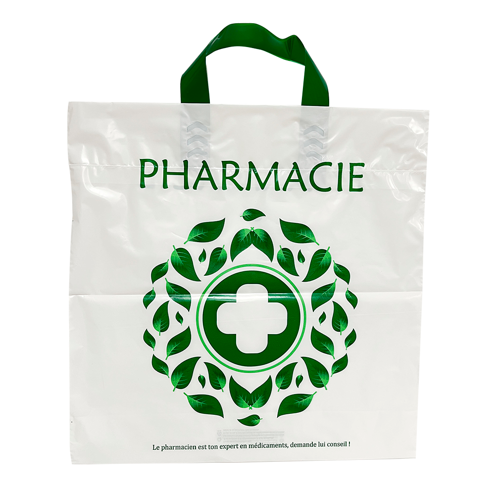 Sacs en Plastique Recyclé pour Pharmacie 35×40/35 | Paquet 50 unités