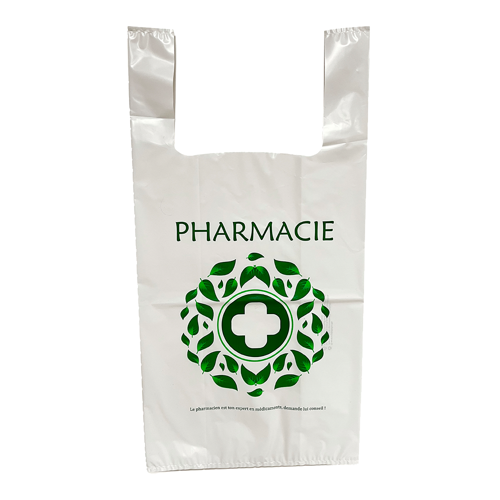 Sacs en Plastique Recyclé pour Pharmacie 30/19×35 |  Paquet 100 unités